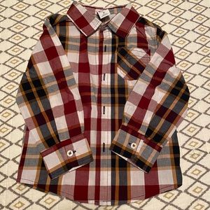 Toddler plaid long sleeve button up shirt